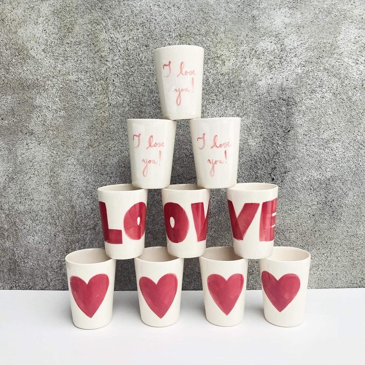 Ceramic HEART cup / Valentine’s Gift for her / large red heart ceramic - ready to ship