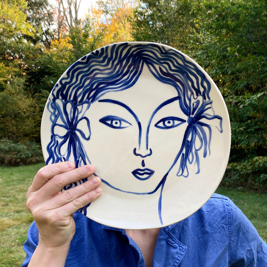 Wall plate ceramics dinner plate blue and white face ceramic plate Mediterranean style ceramics series #3