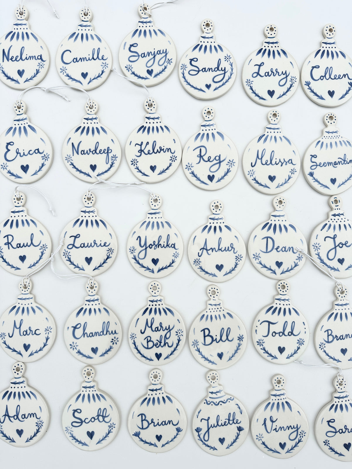 Personalized ornament scandinavian inspired hand painted ornament