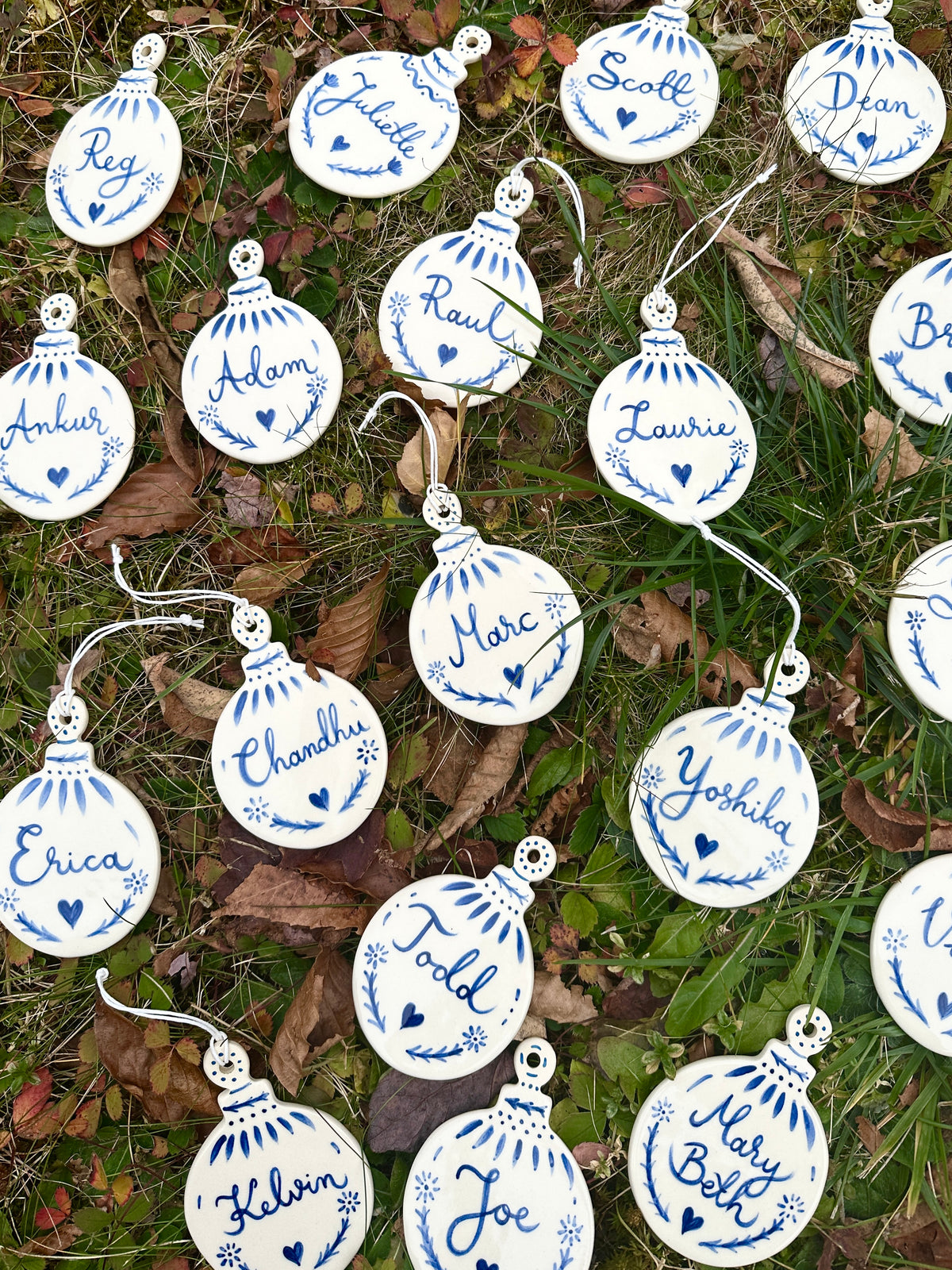 Personalized ornament scandinavian inspired hand painted ornament