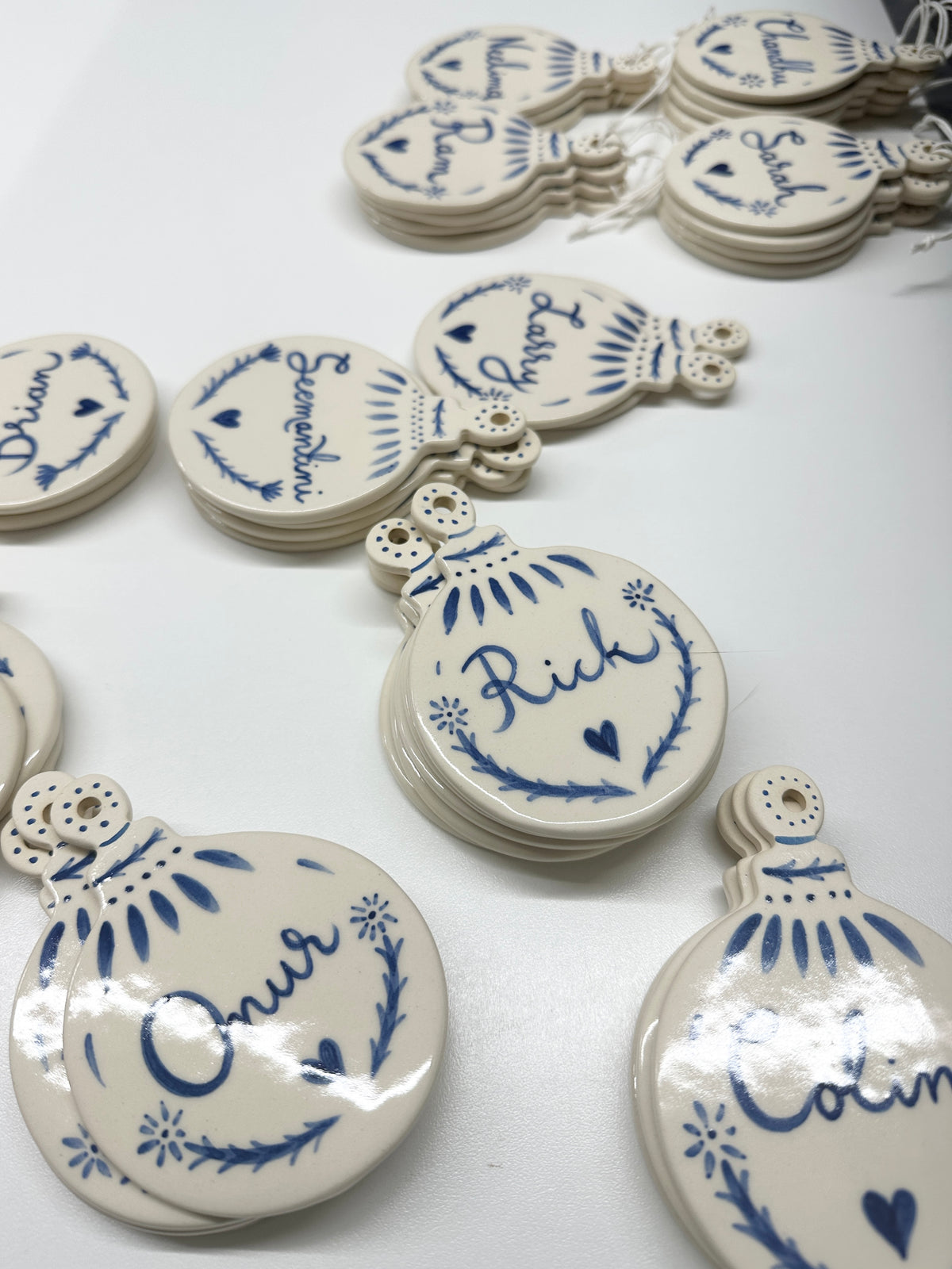 Personalized ornament scandinavian inspired hand painted ornament