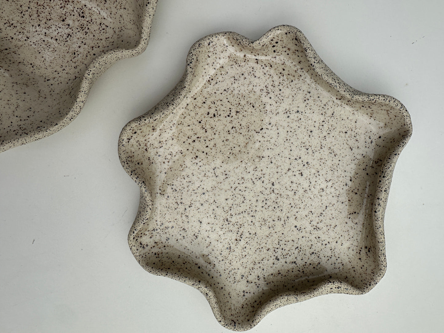 5” side plate for wavy tapas platter / personalized speckled plate