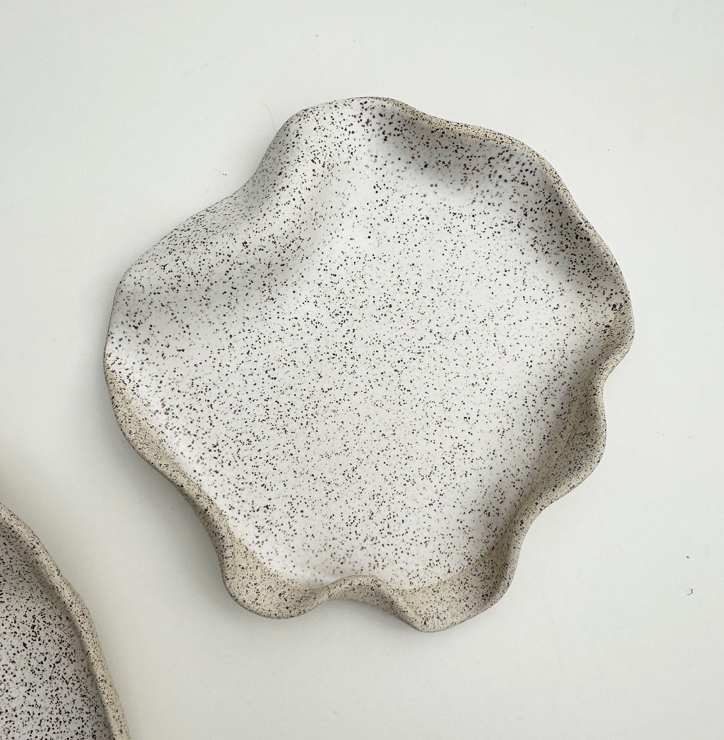 5” side plate for wavy tapas platter / personalized speckled plate