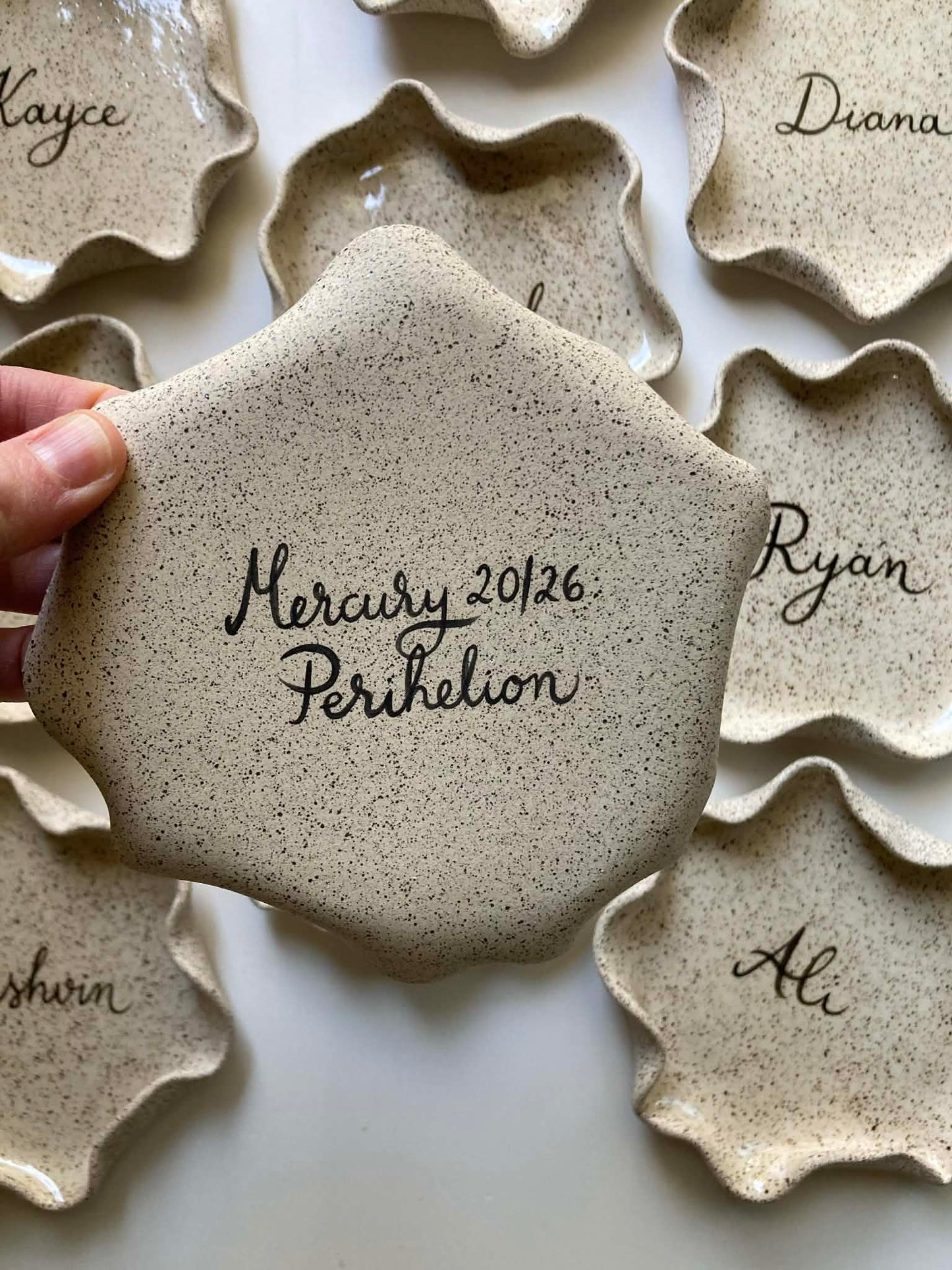 5” side plate for wavy tapas platter / personalized speckled plate
