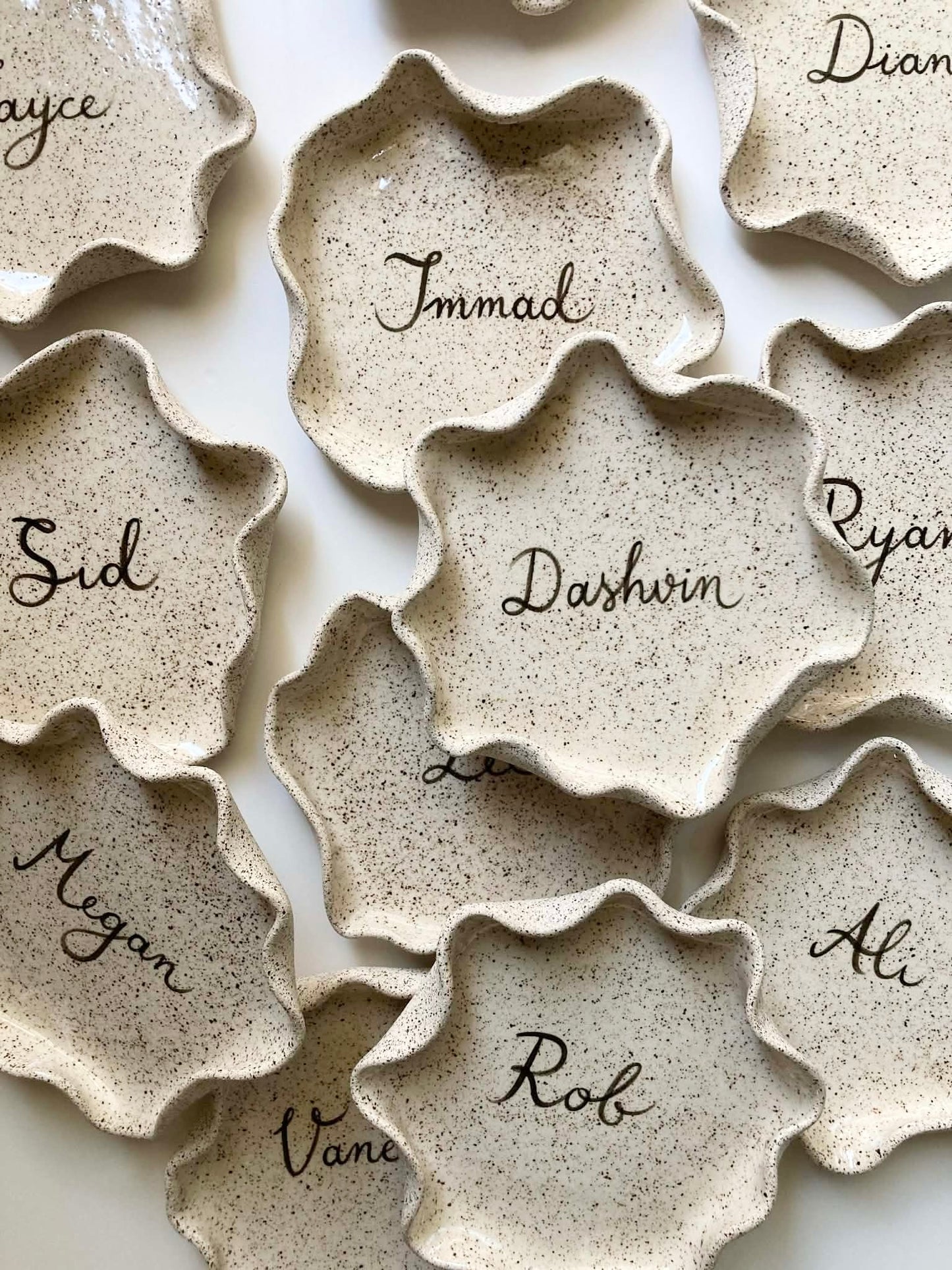 5” side plate for wavy tapas platter / personalized speckled plate