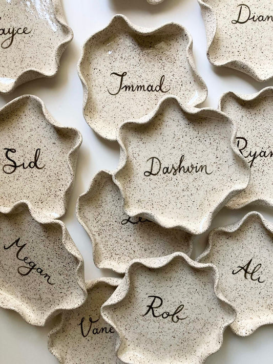 5” side plate for wavy tapas platter / personalized speckled plate