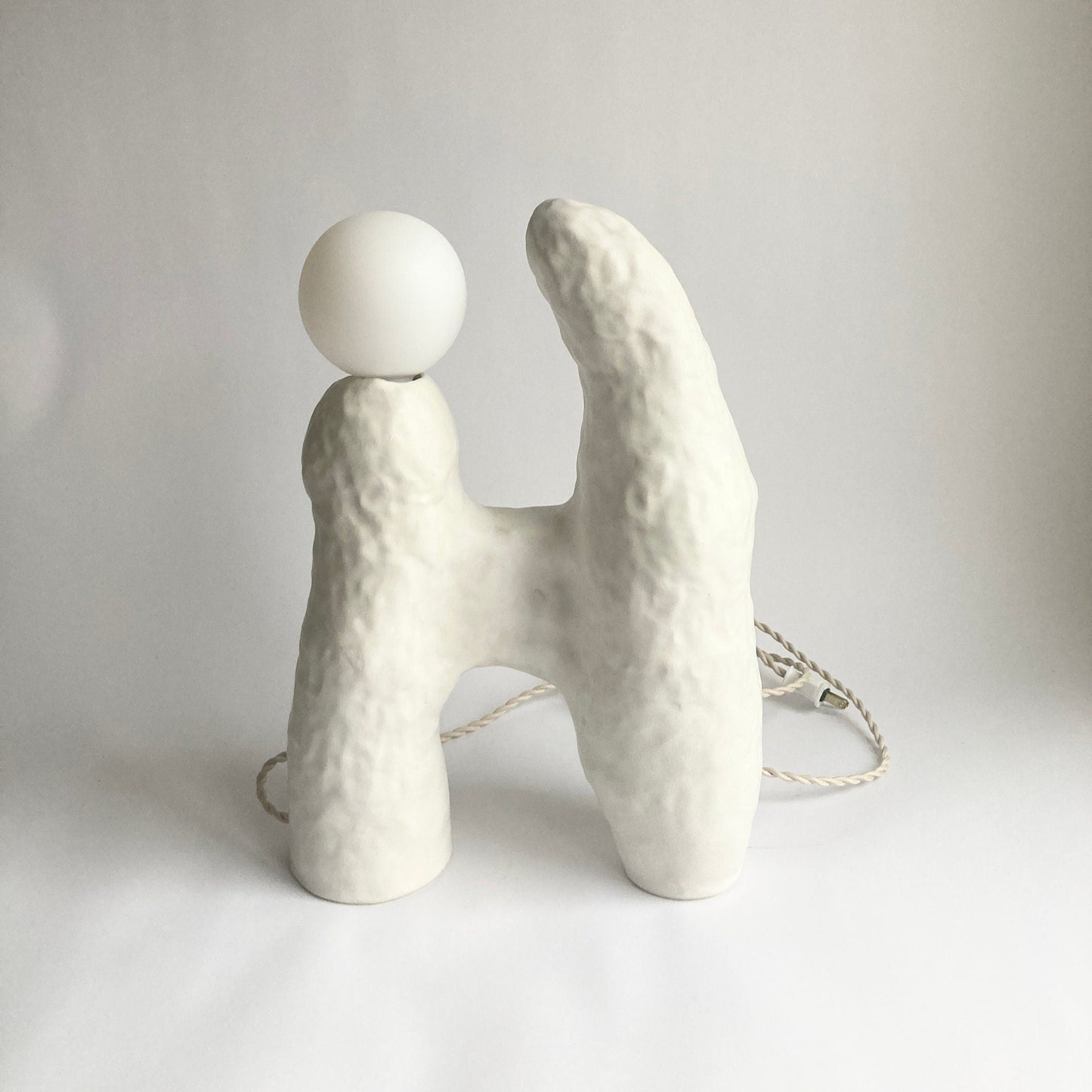 One of a kind white ceramic table lamp