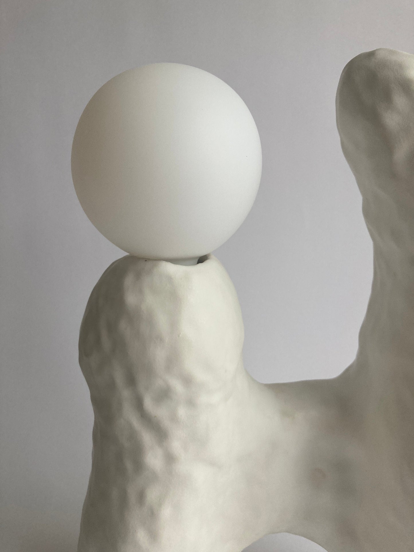 One of a kind white ceramic table lamp