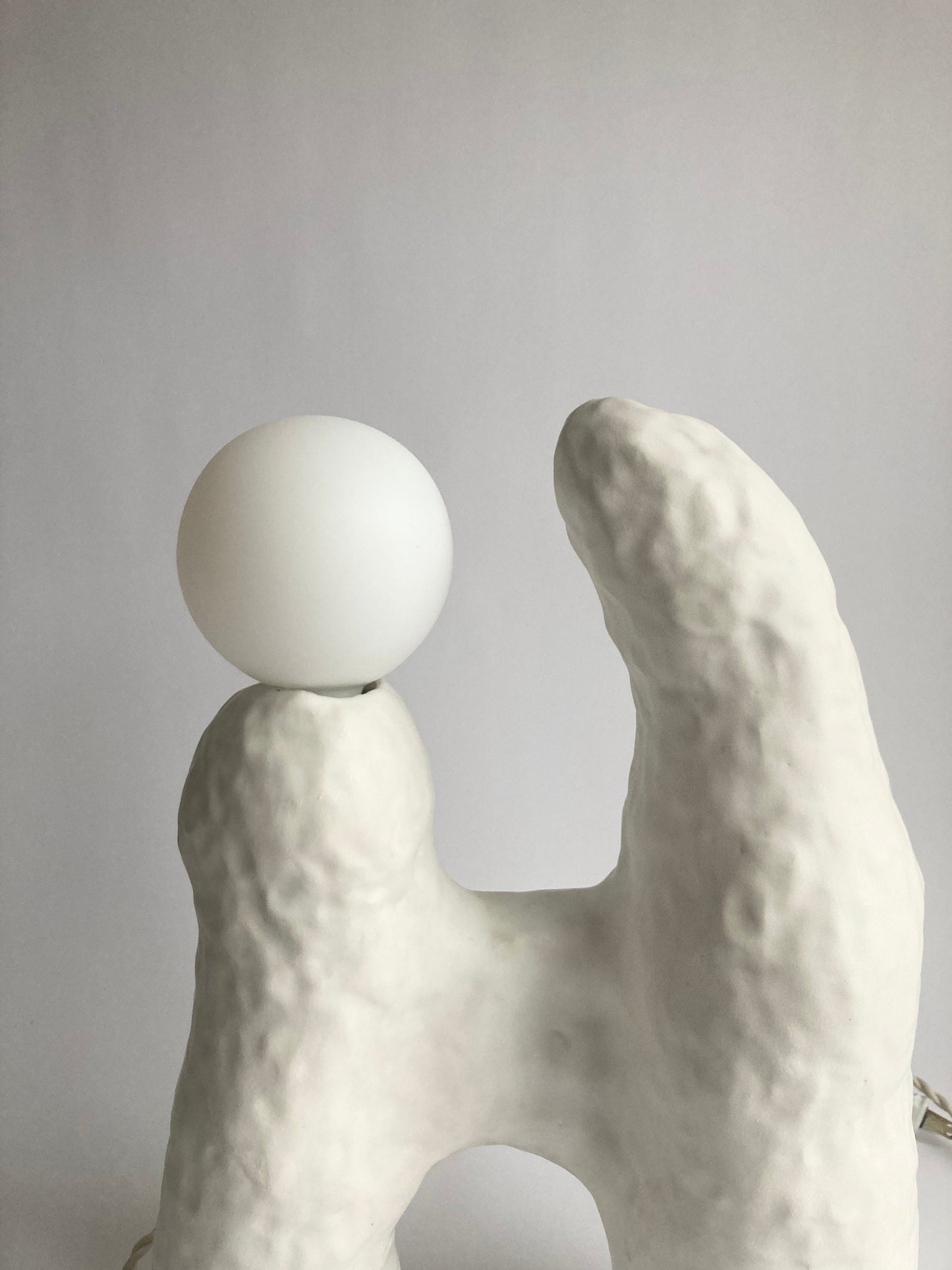 One of a kind white ceramic table lamp