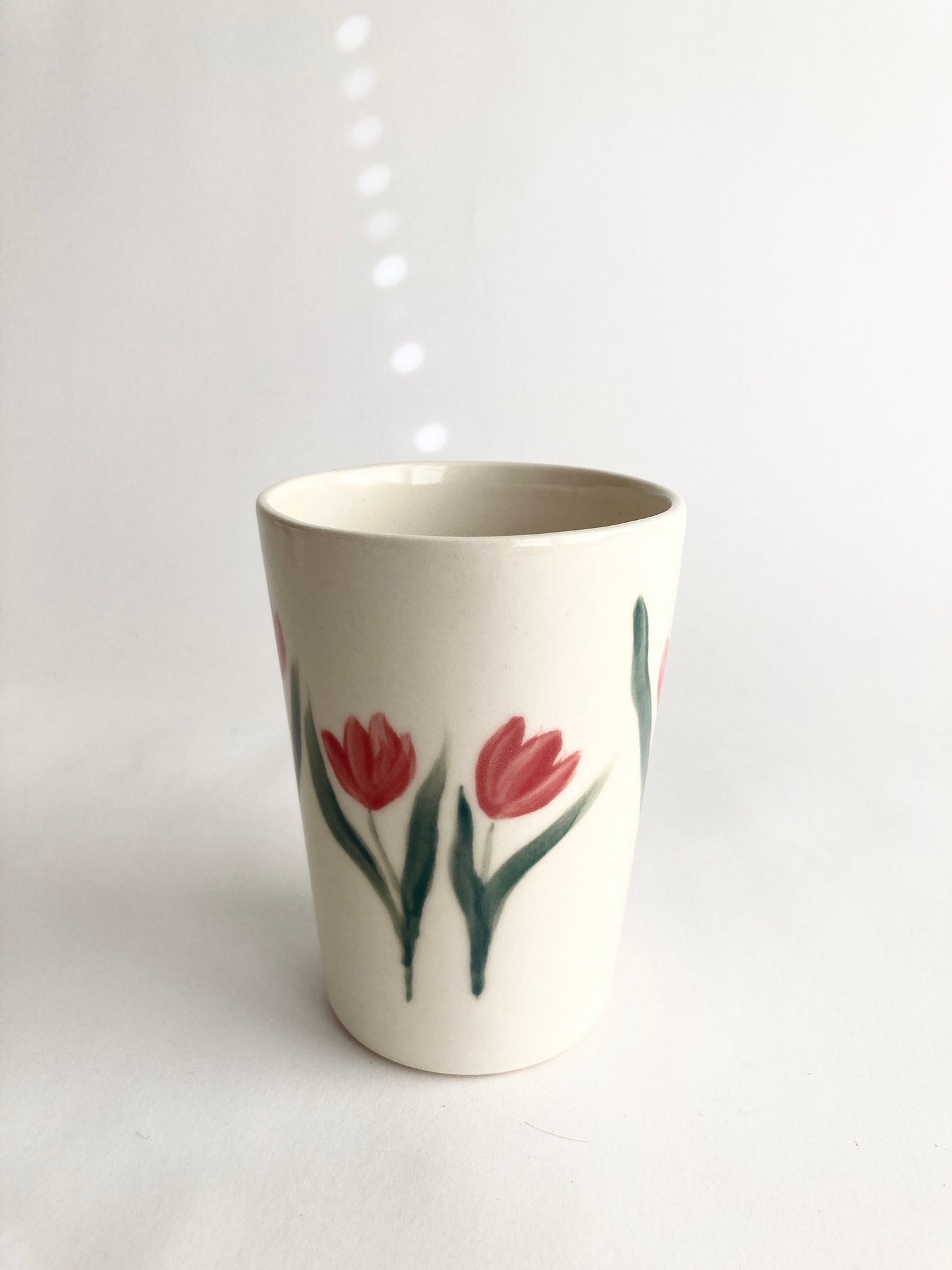 Red and Blue Ceramic Tulip Cup