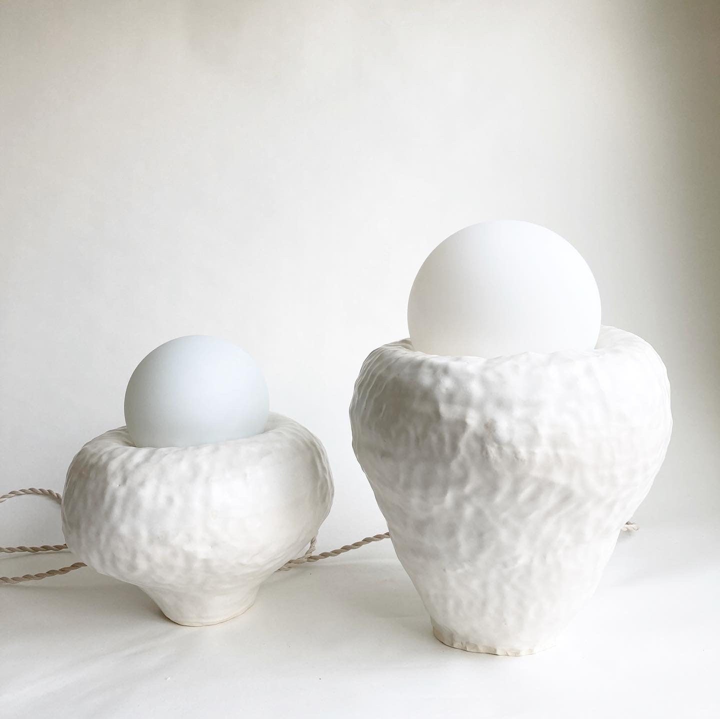 One of a Kind satin white ceramic table lamp - ready to ship