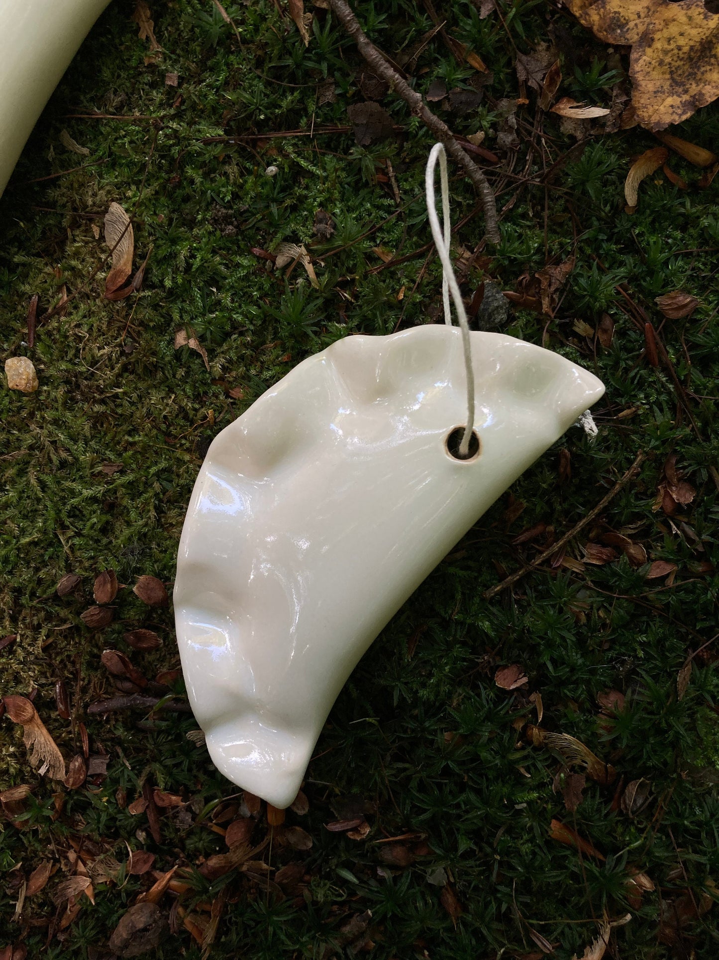 Pierogi Christmas Ornament - ready to ship - ceramic dumpling