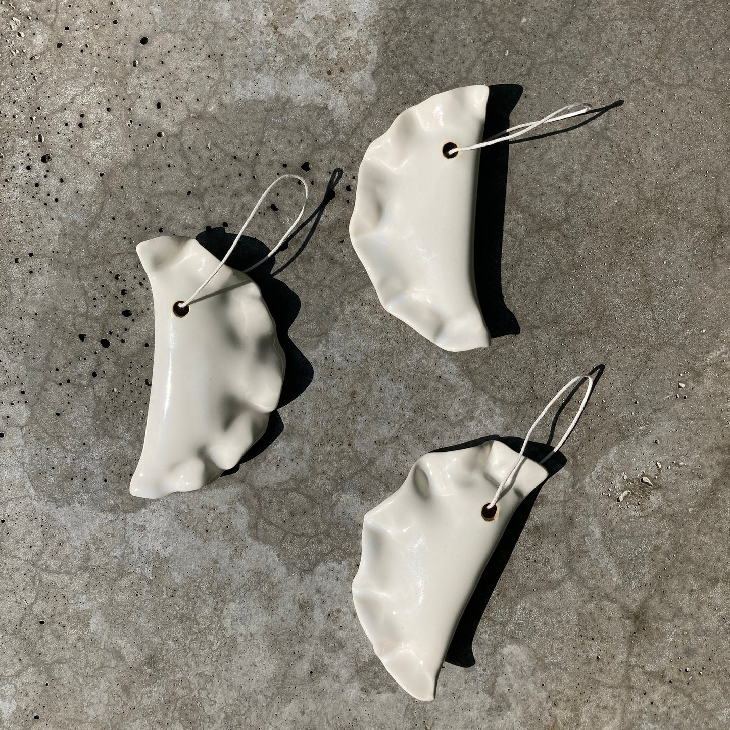 Pierogi Christmas Ornament - ready to ship - ceramic dumpling