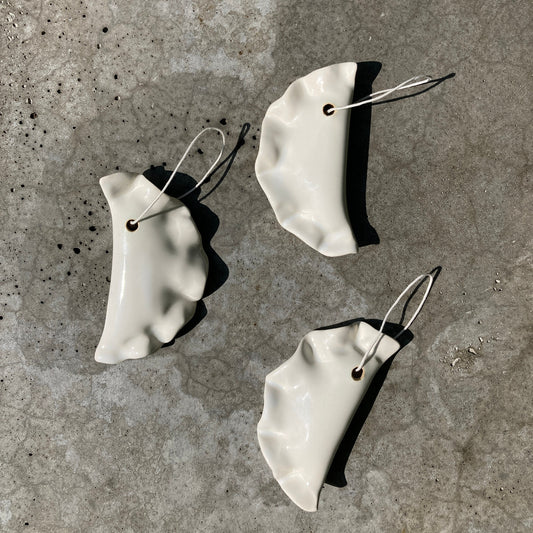 Pierogi Christmas Ornament - ready to ship - ceramic dumpling