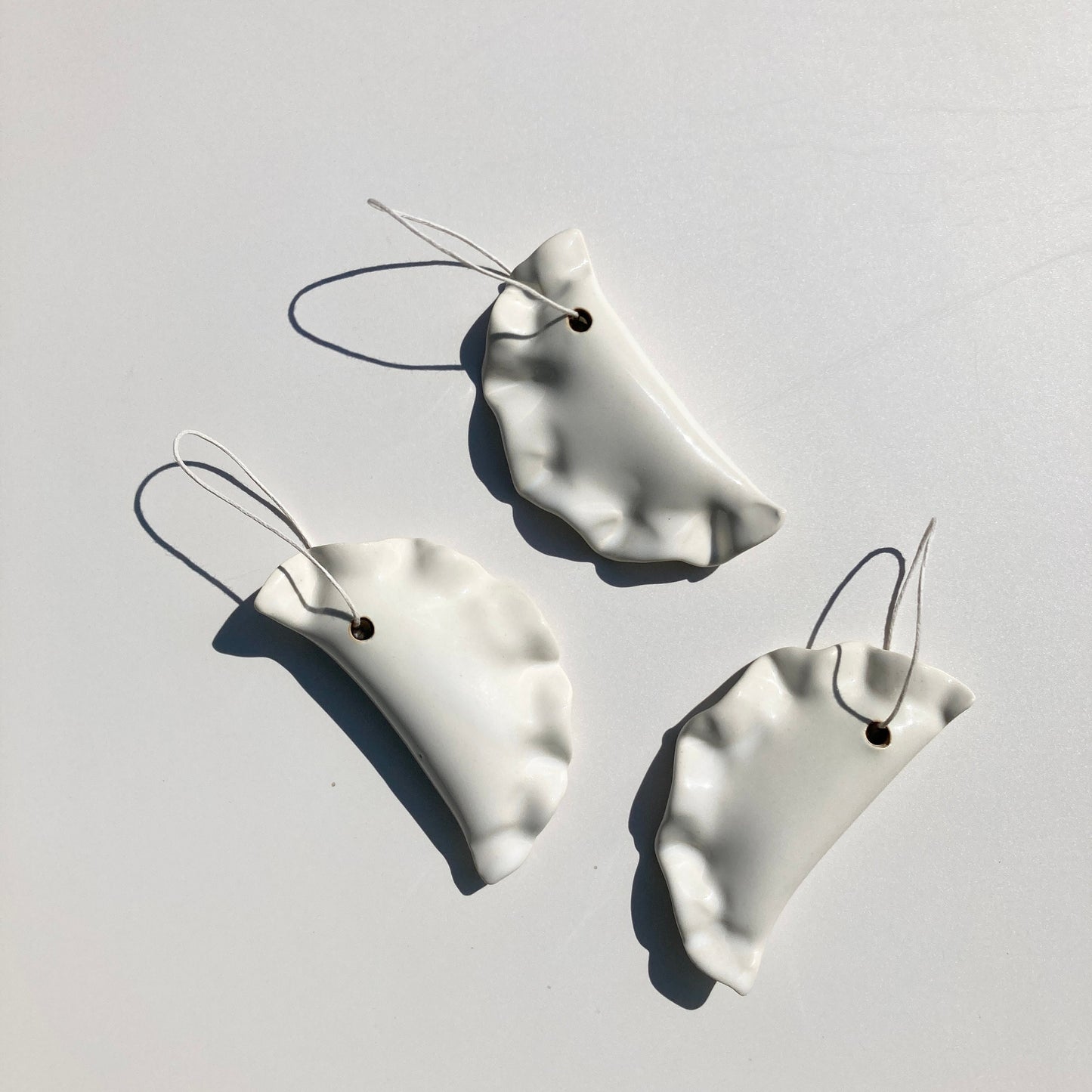 Pierogi Christmas Ornament - ready to ship - ceramic dumpling