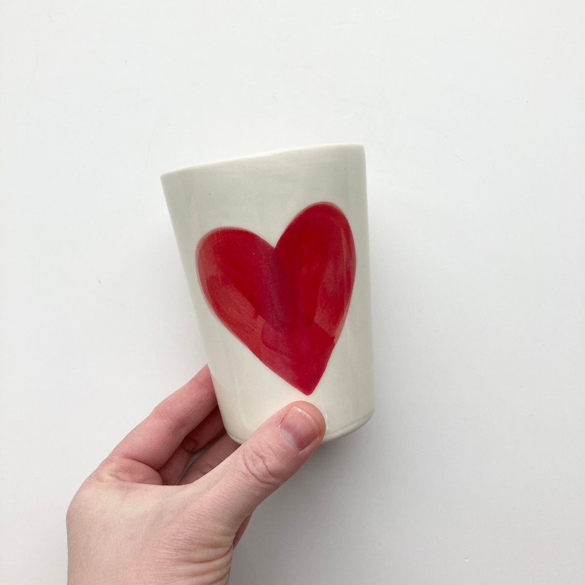 Ceramic HEART cup / Valentine’s Gift for her / large red heart ceramic - ready to ship