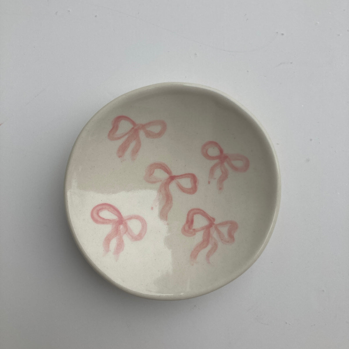 Ceramic bow plate / ring dish / trinket dish - ready to ship