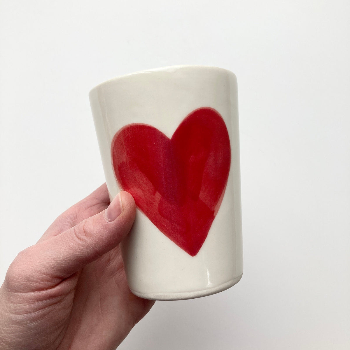 Ceramic HEART cup / Valentine’s Gift for her / large red heart ceramic - ready to ship