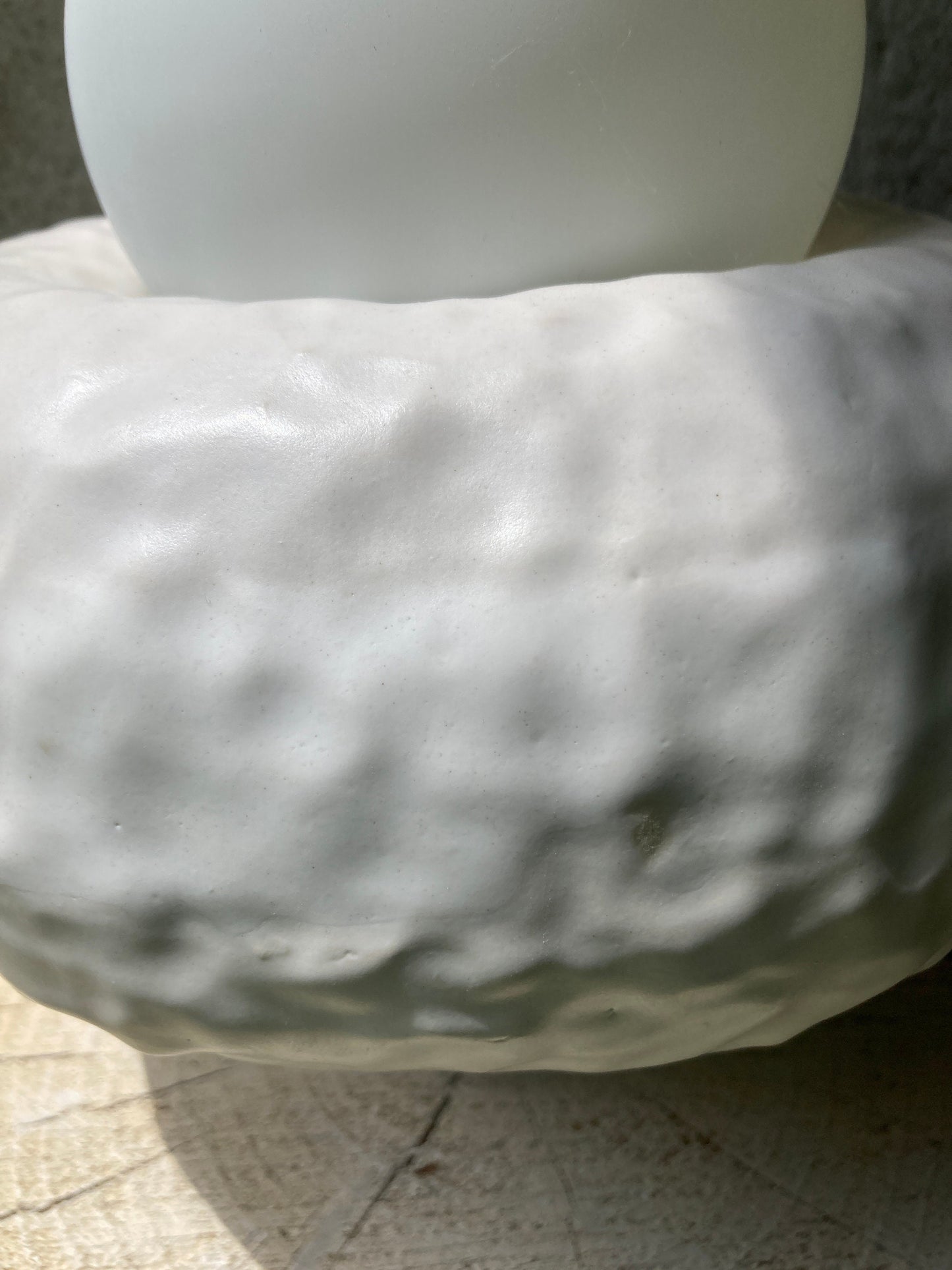 One of a Kind satin white ceramic table lamp - ready to ship