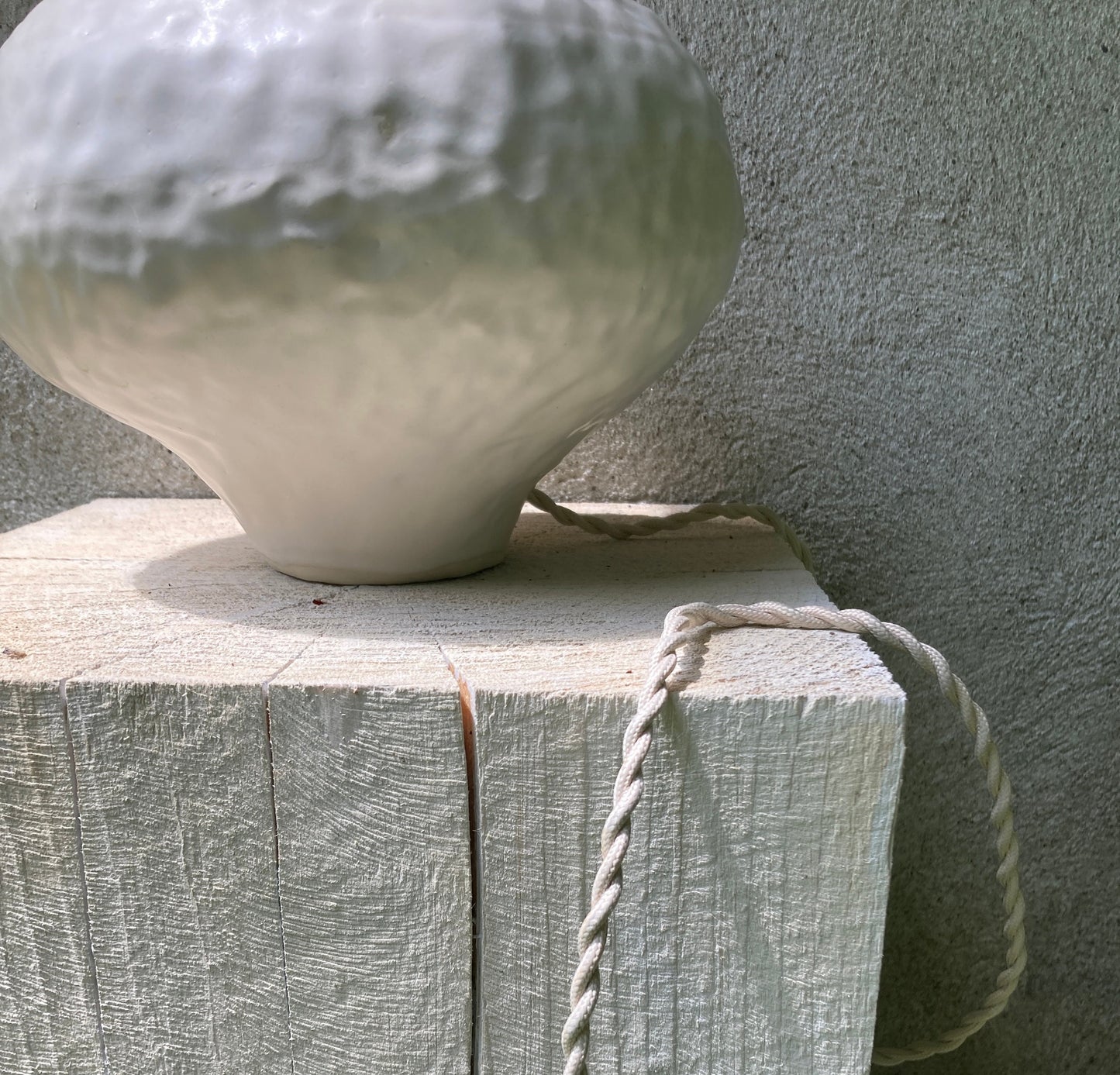 One of a Kind satin white ceramic table lamp - ready to ship