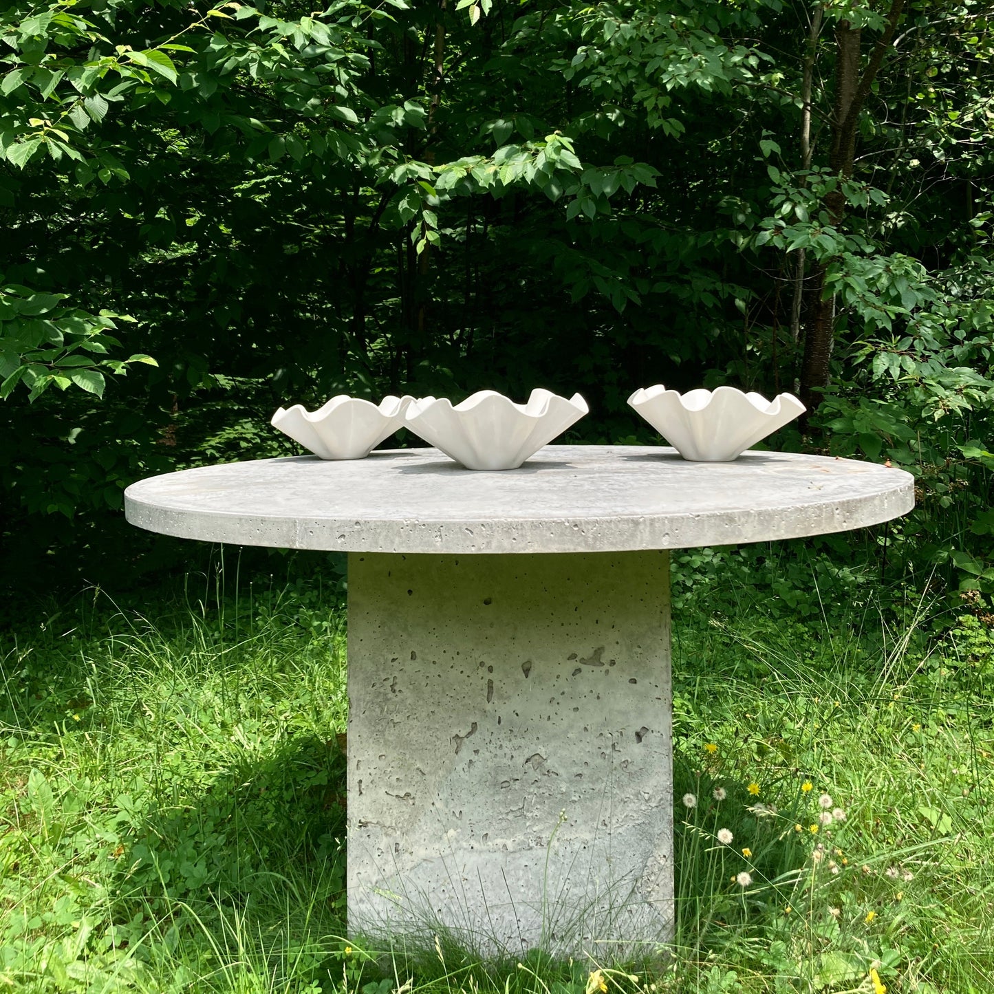 Ceramic White Wavy Bowl, handkerchief centerpiece bowl