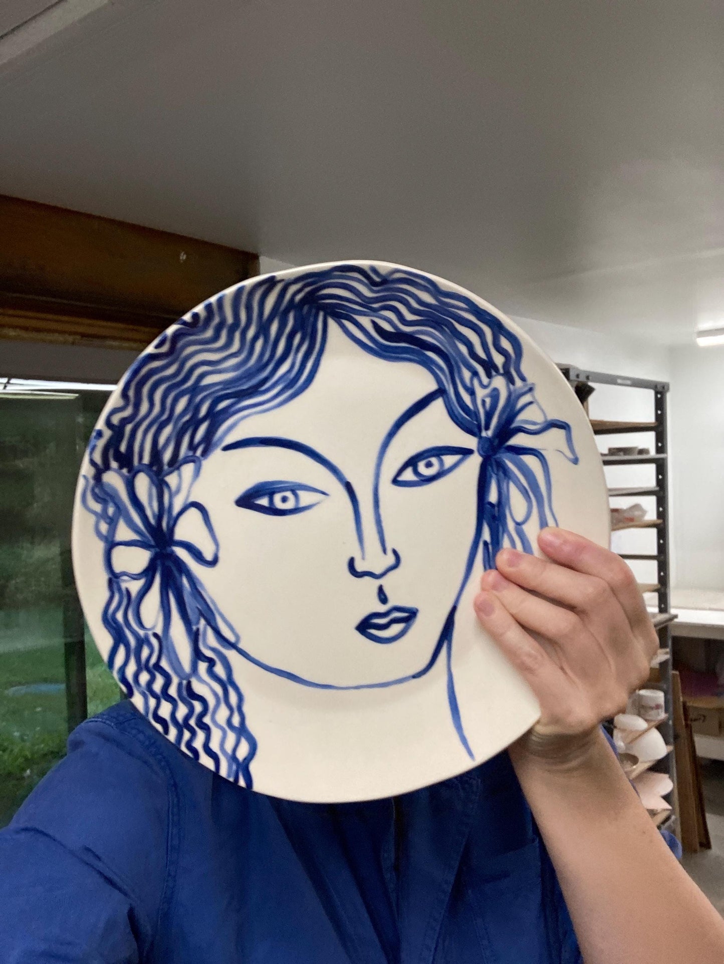 Wall plate ceramics dinner plate blue and white face ceramic plate Mediterranean style ceramics series #3