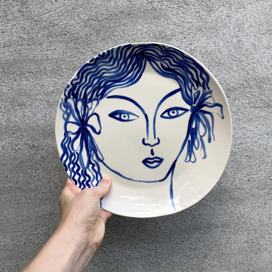 Wall plate ceramics dinner plate blue and white face ceramic plate Mediterranean style ceramics series #3