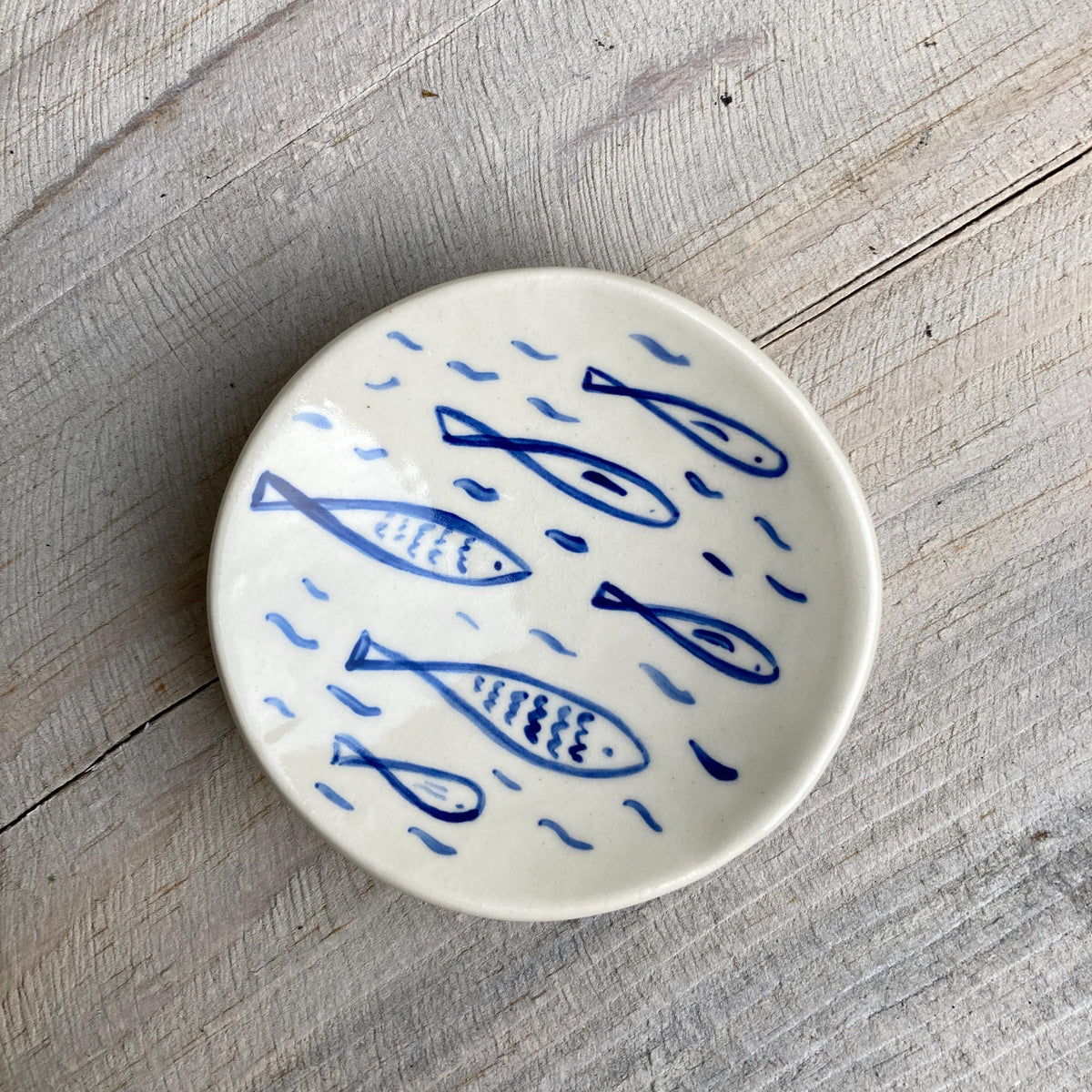 Ceramic sardines plate / ring dish / trinket dish