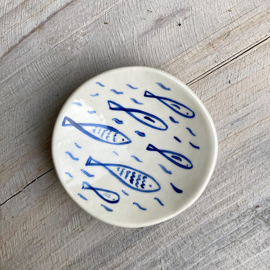 Ceramic sardines plate / ring dish / trinket dish