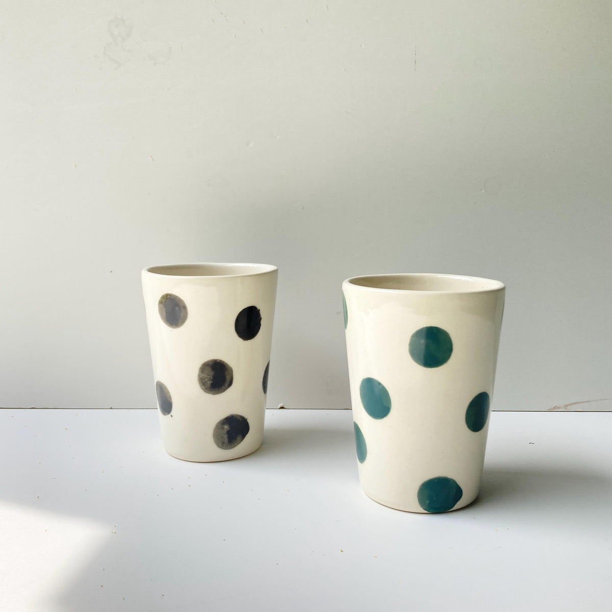 Polka Dot Ceramic cups / ceramic tumblers