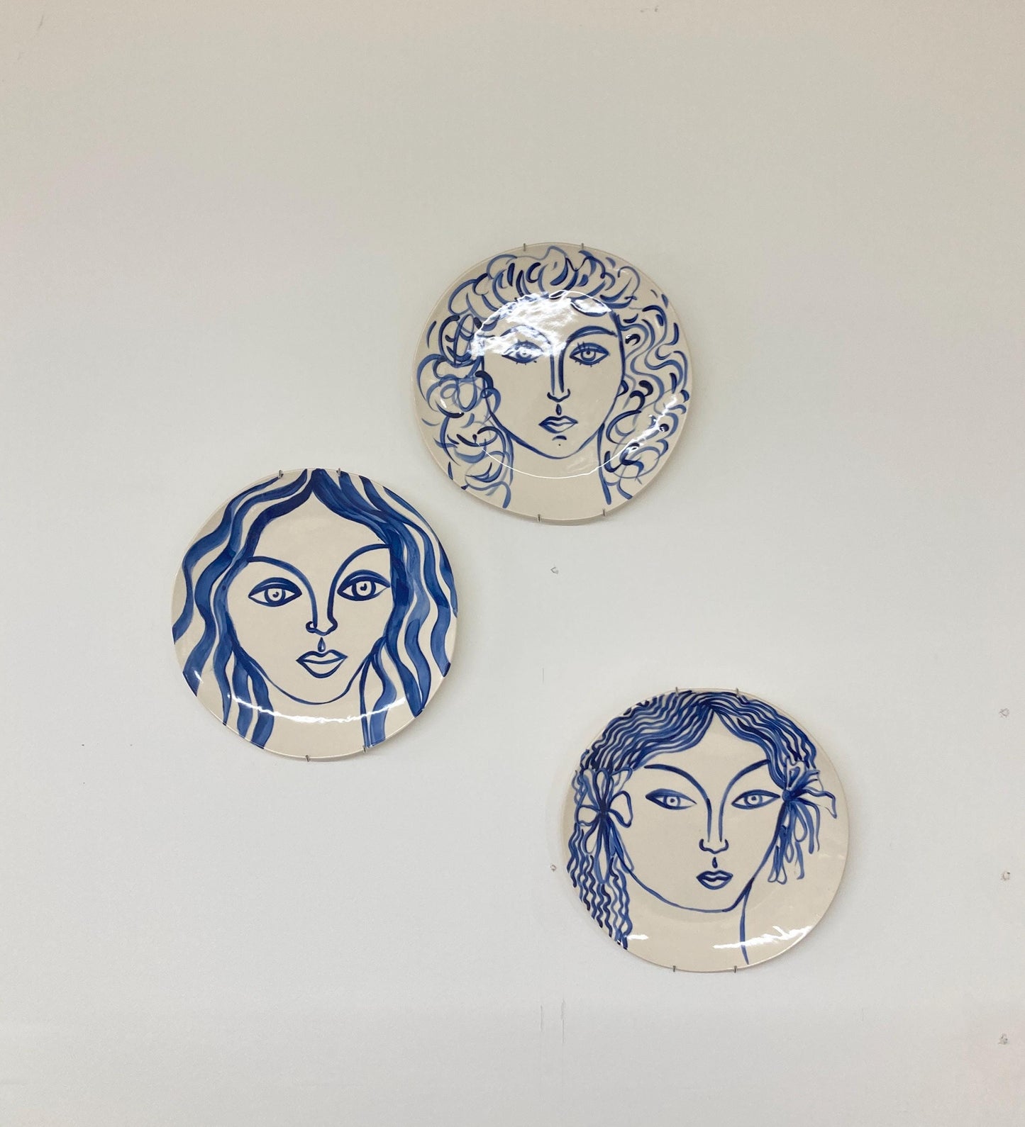 Wall plate ceramics dinner plate blue and white face ceramic plate Mediterranean style ceramics series #2