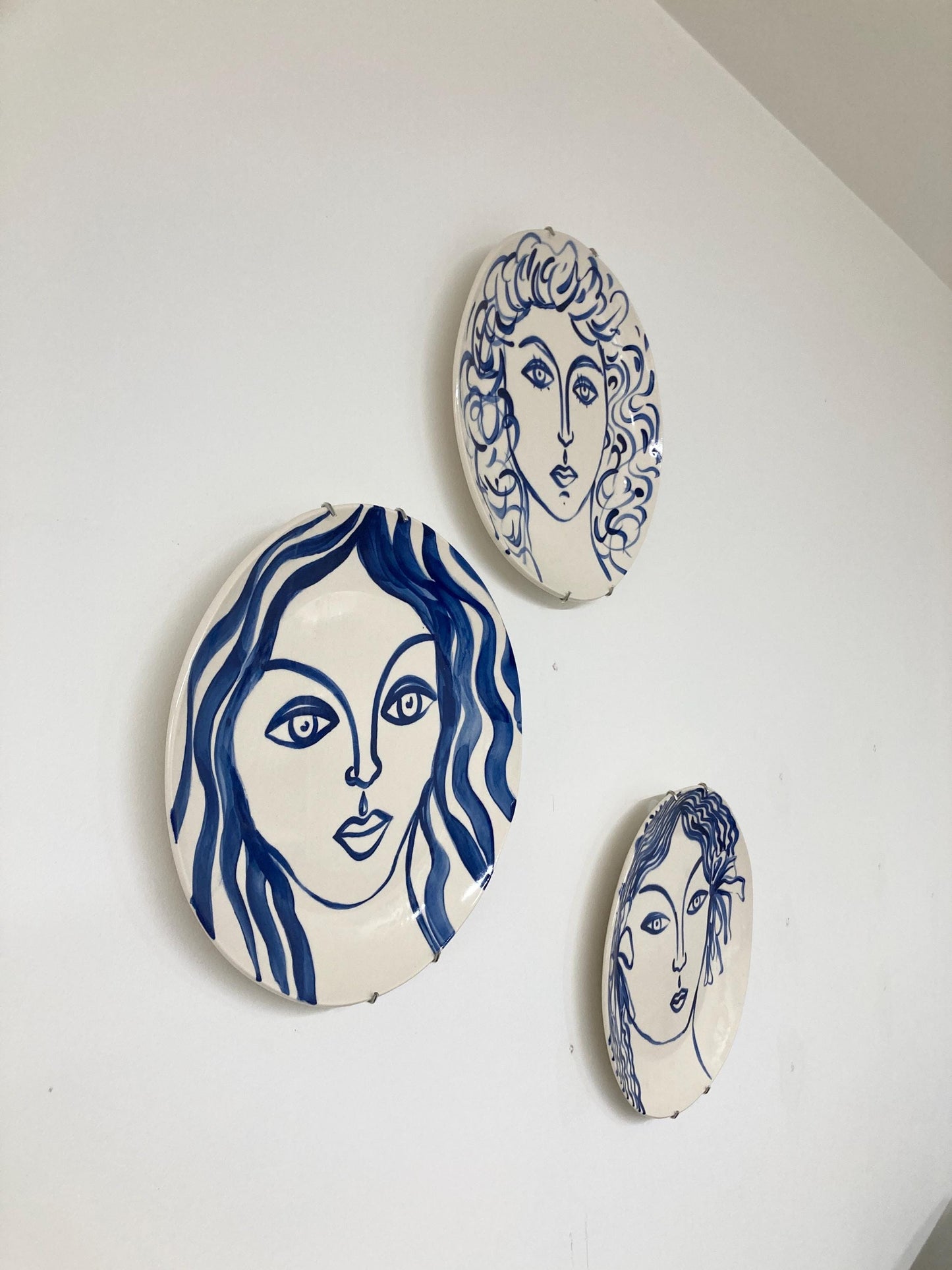 Wall plate ceramics dinner plate blue and white face ceramic plate Mediterranean style ceramics series #2
