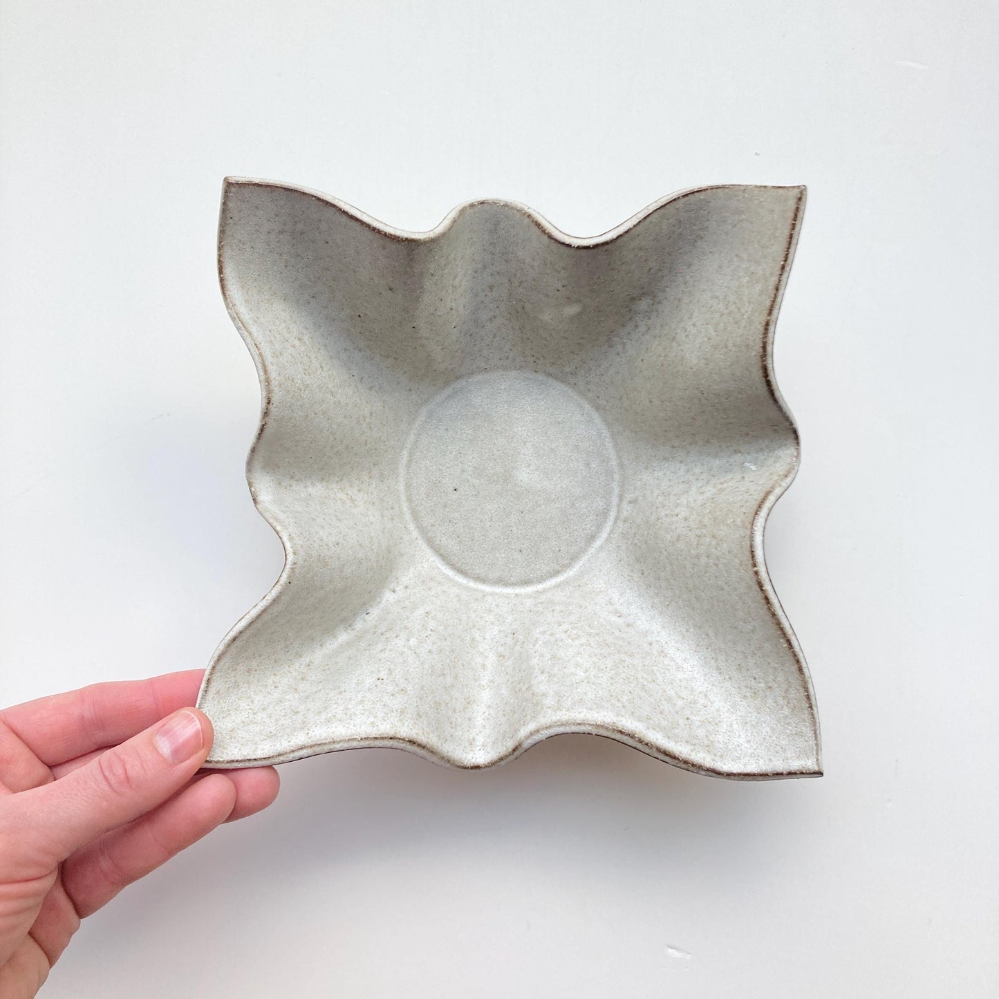 Ceramic Handkerchief Wavy Trinket dish gloss white or satin white