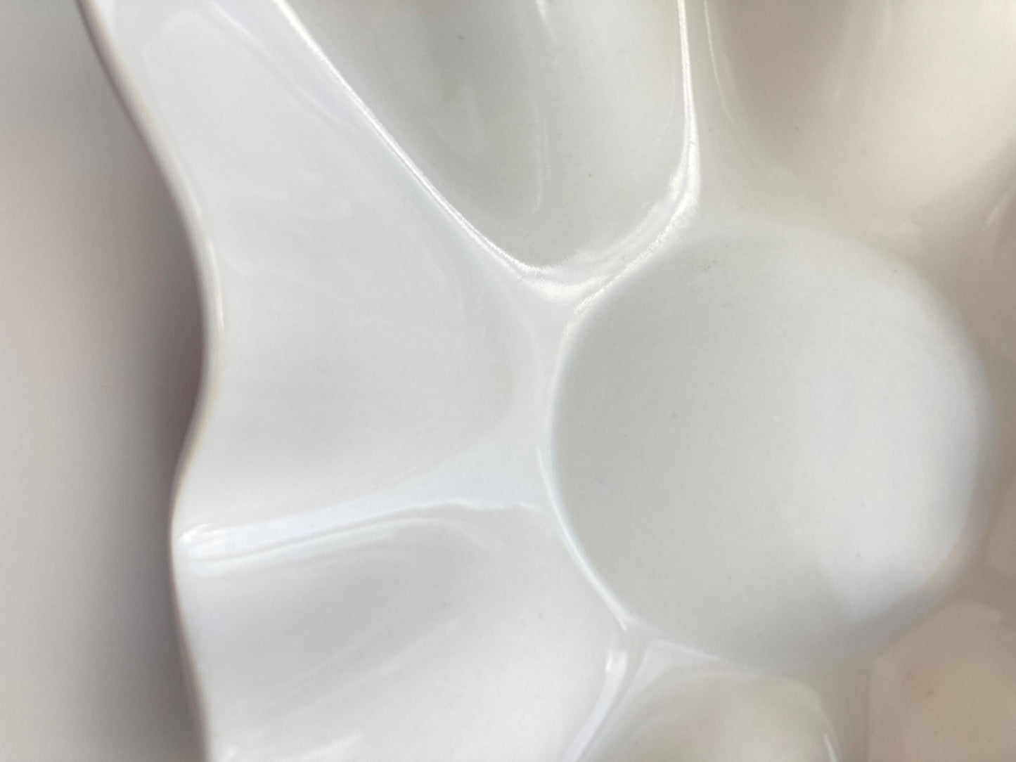 Ceramic Handkerchief Wavy Trinket dish gloss white or satin white
